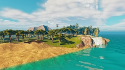 The Island with an Radio Tower and Mountain